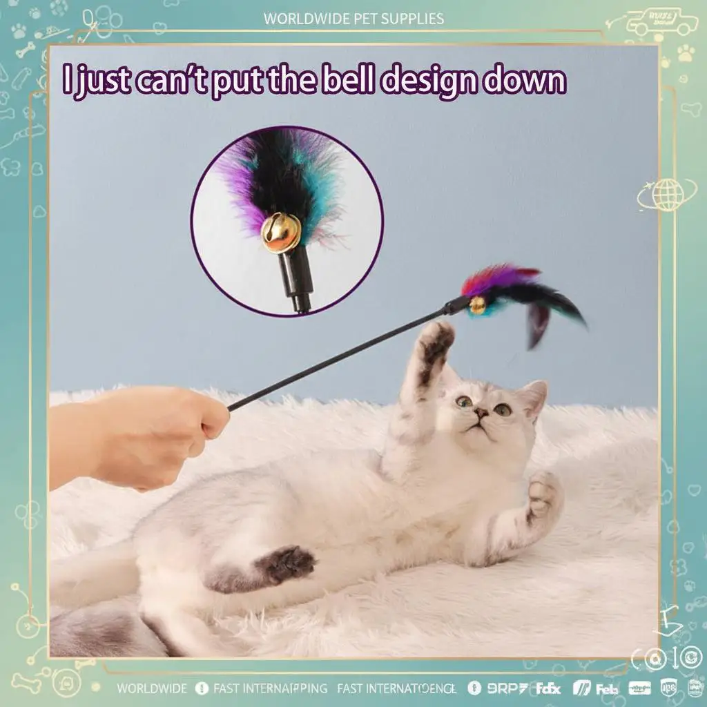 cats toys feathers wand interactive toy kitten toy rod with bell portable creative pet cat supplies feather replacements cats toys feathers wand interactive toy kitten toy rod with bell portable creative pet cat supplies feather replacements