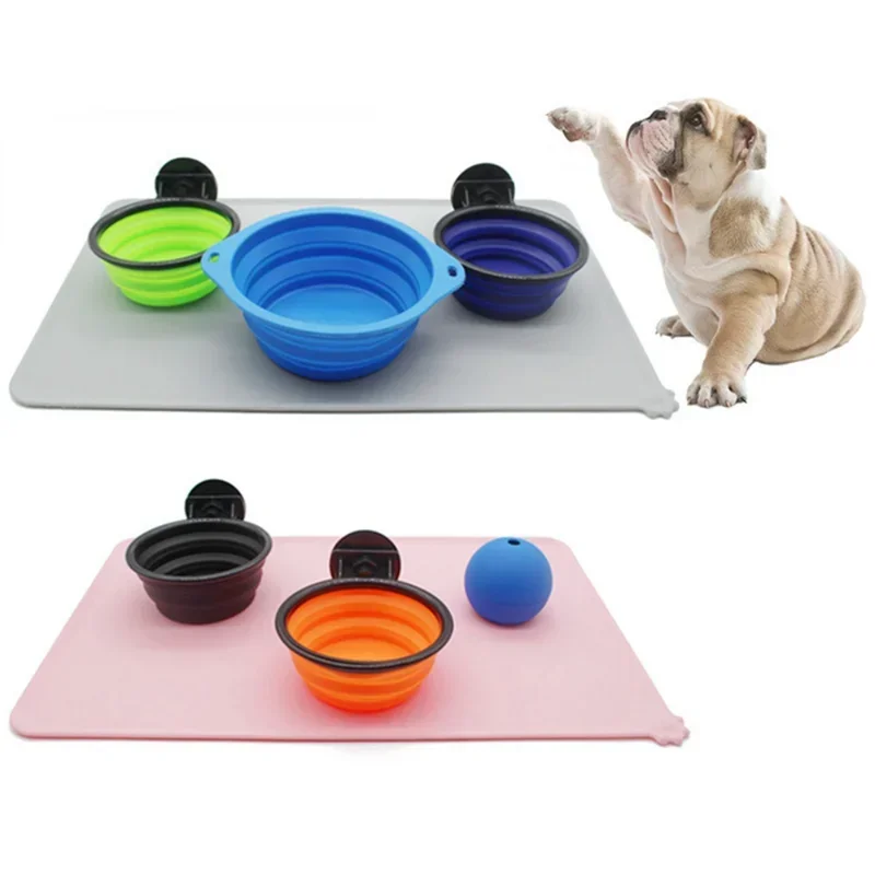 silicone dog bowl mat with high lips non stick waterproof food feeding pad puppy feeder tray water cushion placemat pet feeder silicone dog bowl mat with high lips non stick waterproof food feeding pad puppy feeder tray water cushion placemat pet feeder