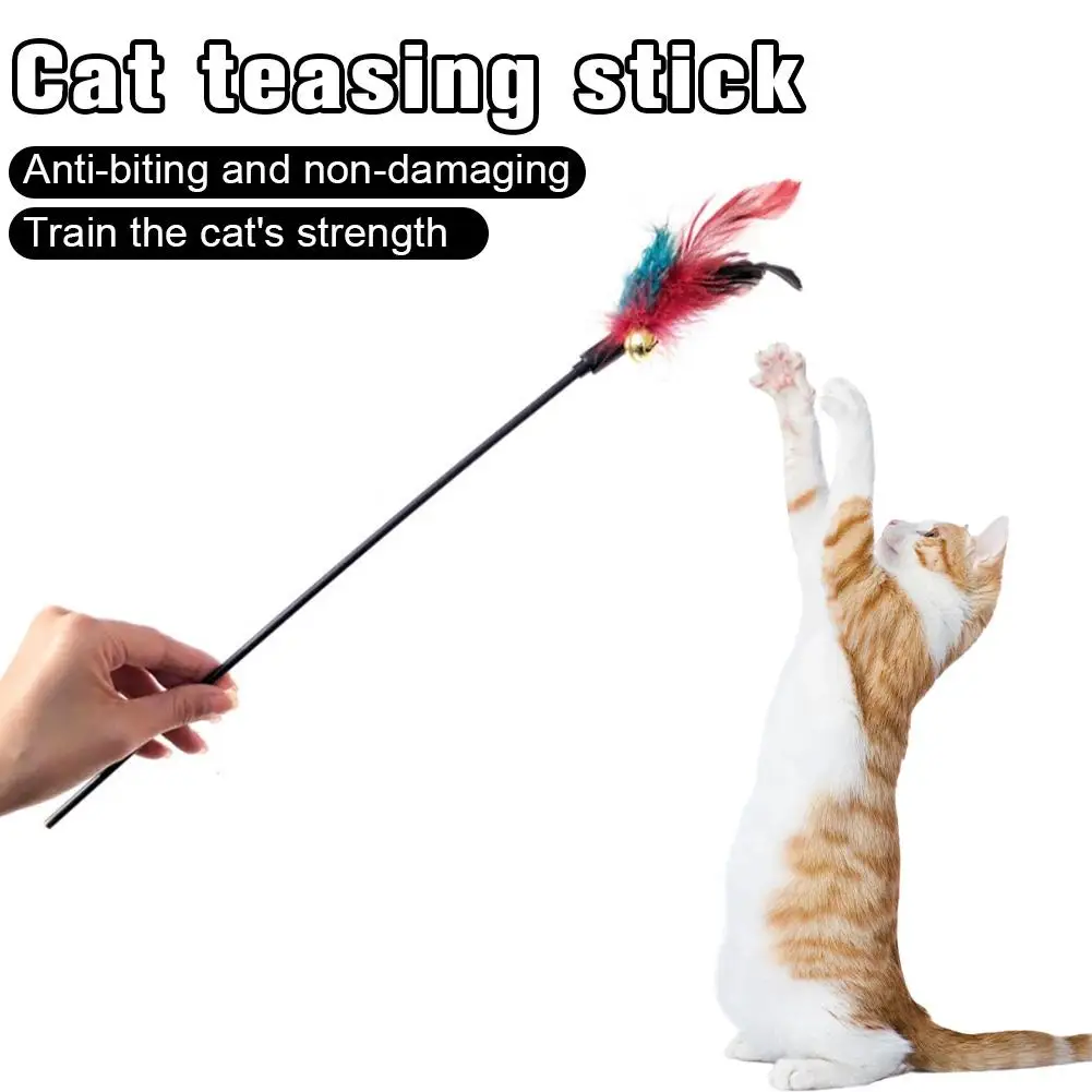 cats toys feathers wand interactive toy kitten toy rod with bell portable creative pet cat supplies feather replacements cats toys feathers wand interactive toy kitten toy rod with bell portable creative pet cat supplies feather replacements