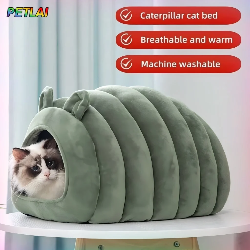 Here are some "purr-fect" facts about our feline friends! cat bed mat winter autumn caterpillar cozy sleep house